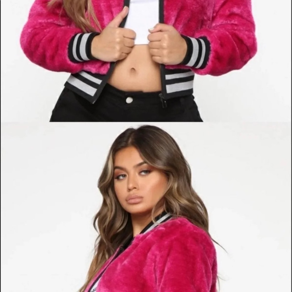 Fashion Nova Fur Bomber Jacket - Picture 6 of 7